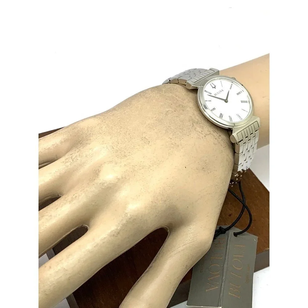 Bulova Women's Watch 96L275 Quartz White Dial Roman Numeral Stainless Steel 30mm